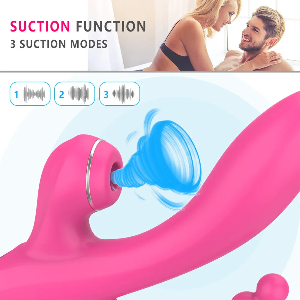 Vibrador De Conejo 3 en 1 Para Mujer