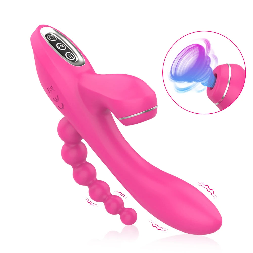 Vibrador De Conejo 3 en 1 Para Mujer