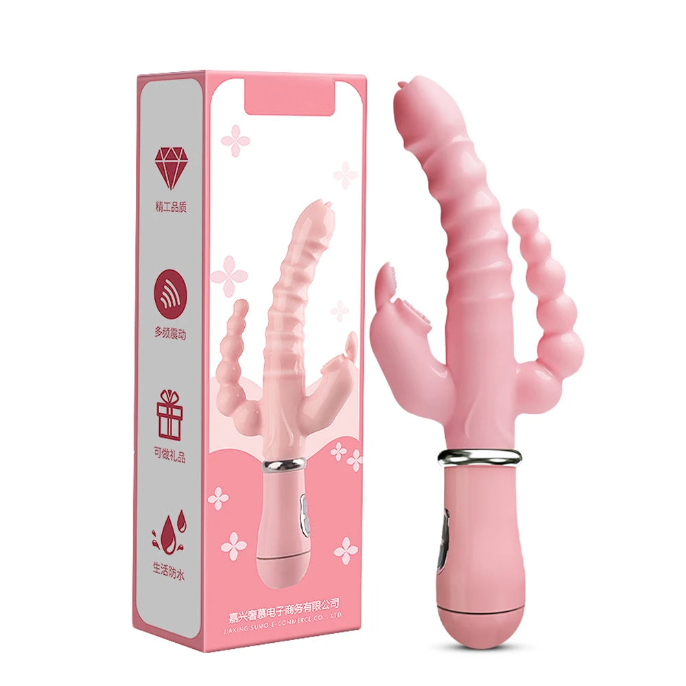 Consolador Vibrador Y Estimulador De Clítoris, Punto G Y Anal