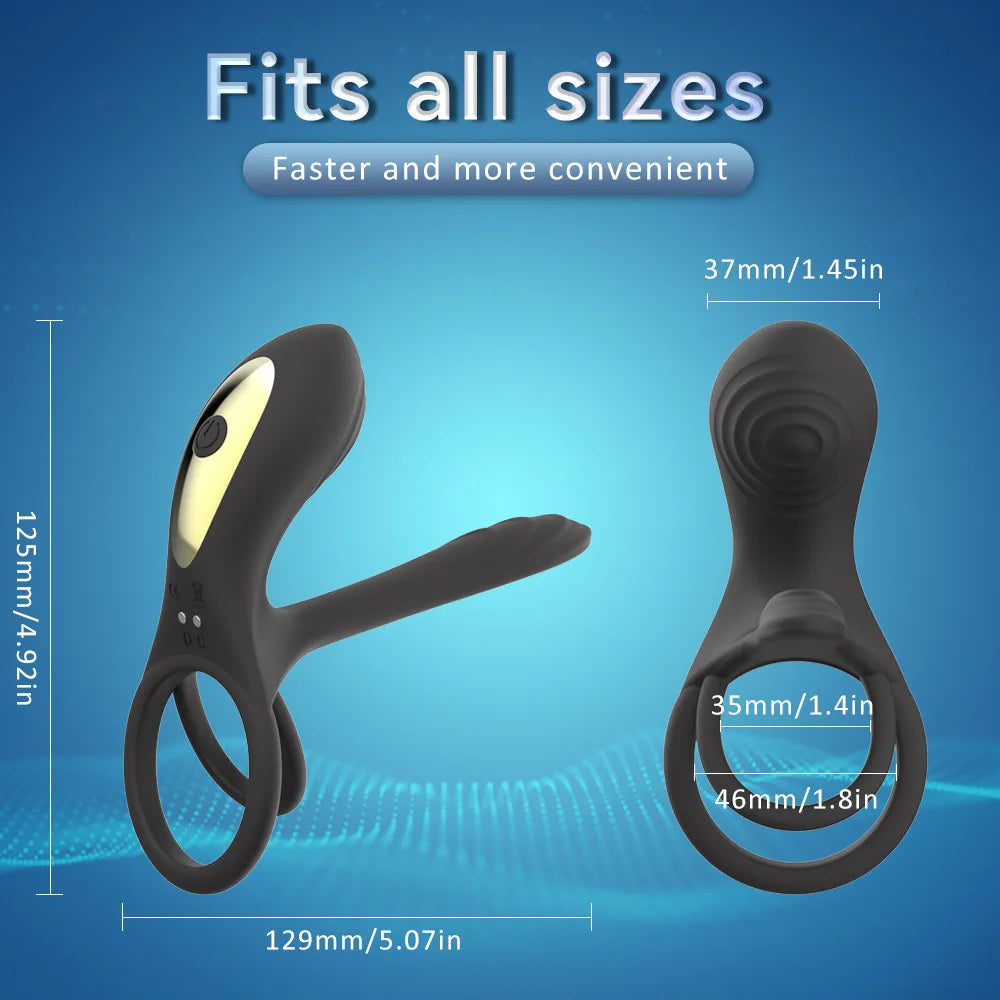 Anillo Vibrador para Pene y Estimulador Vaginal con Control Remoto