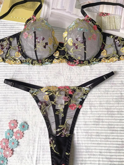 Women's Floral Embroidery Lingerie