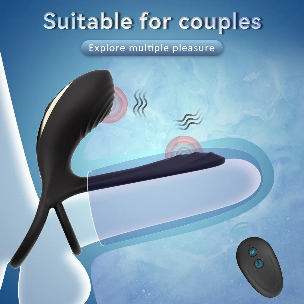 Anillo Vibrador para Pene y Estimulador Vaginal con Control Remoto