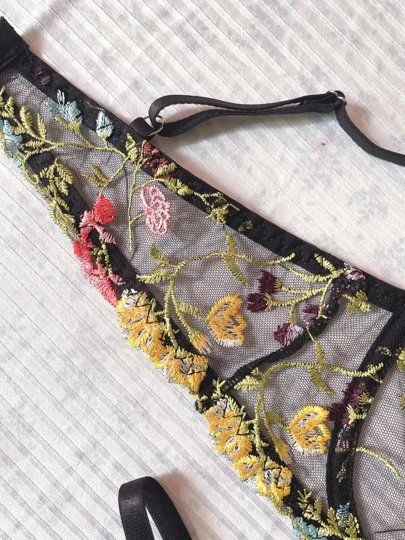 Lencería con bordado Floral para mujer
