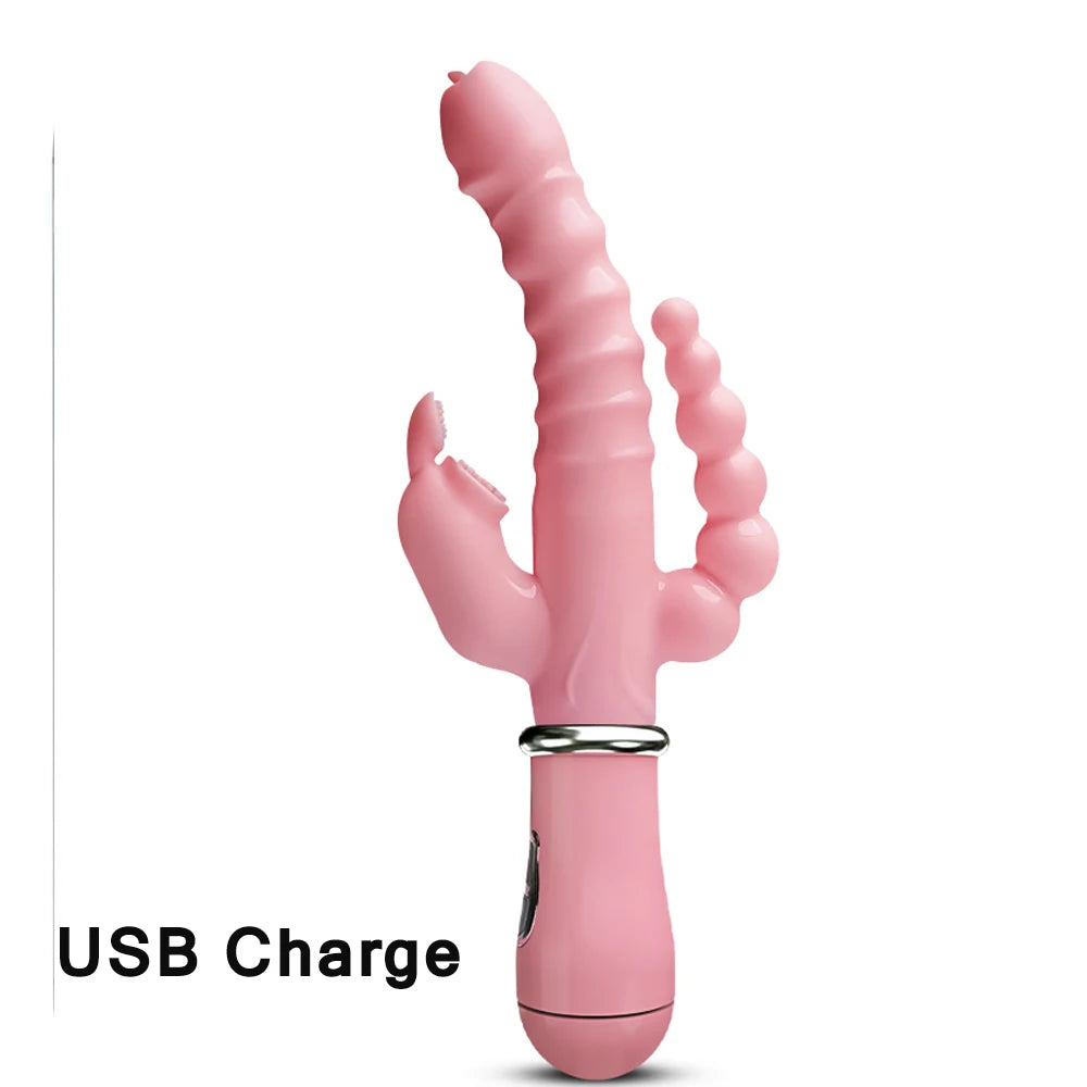 Consolador Vibrador Y Estimulador De Clítoris, Punto G Y Anal